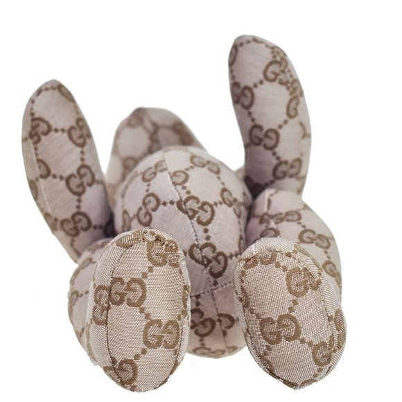 Authentic GUCCI GG Pattern Teddy Bear Bear Bag Plush Doll Stuffed Toy Brown Ital - Picture 6 of 10